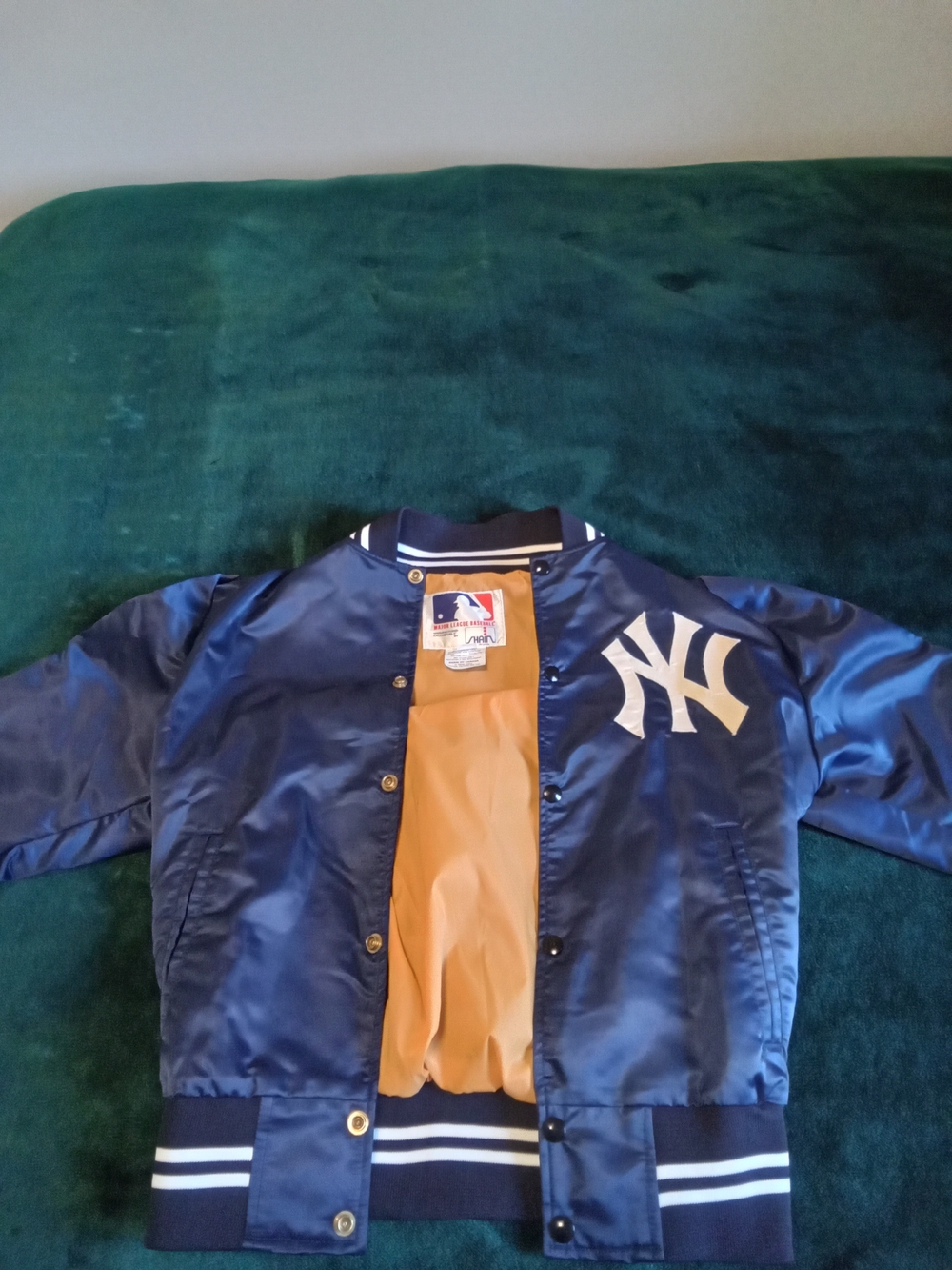 Vintage New York Yankees Adult Satin Jacket - Navy Blue